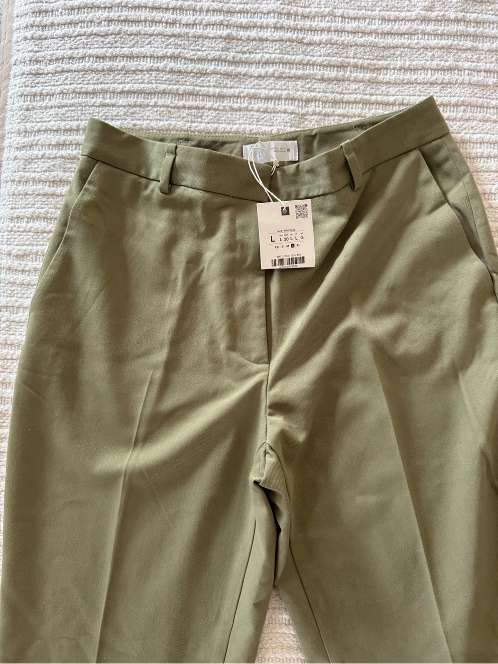 Zara Light Olive Tailored Trousers